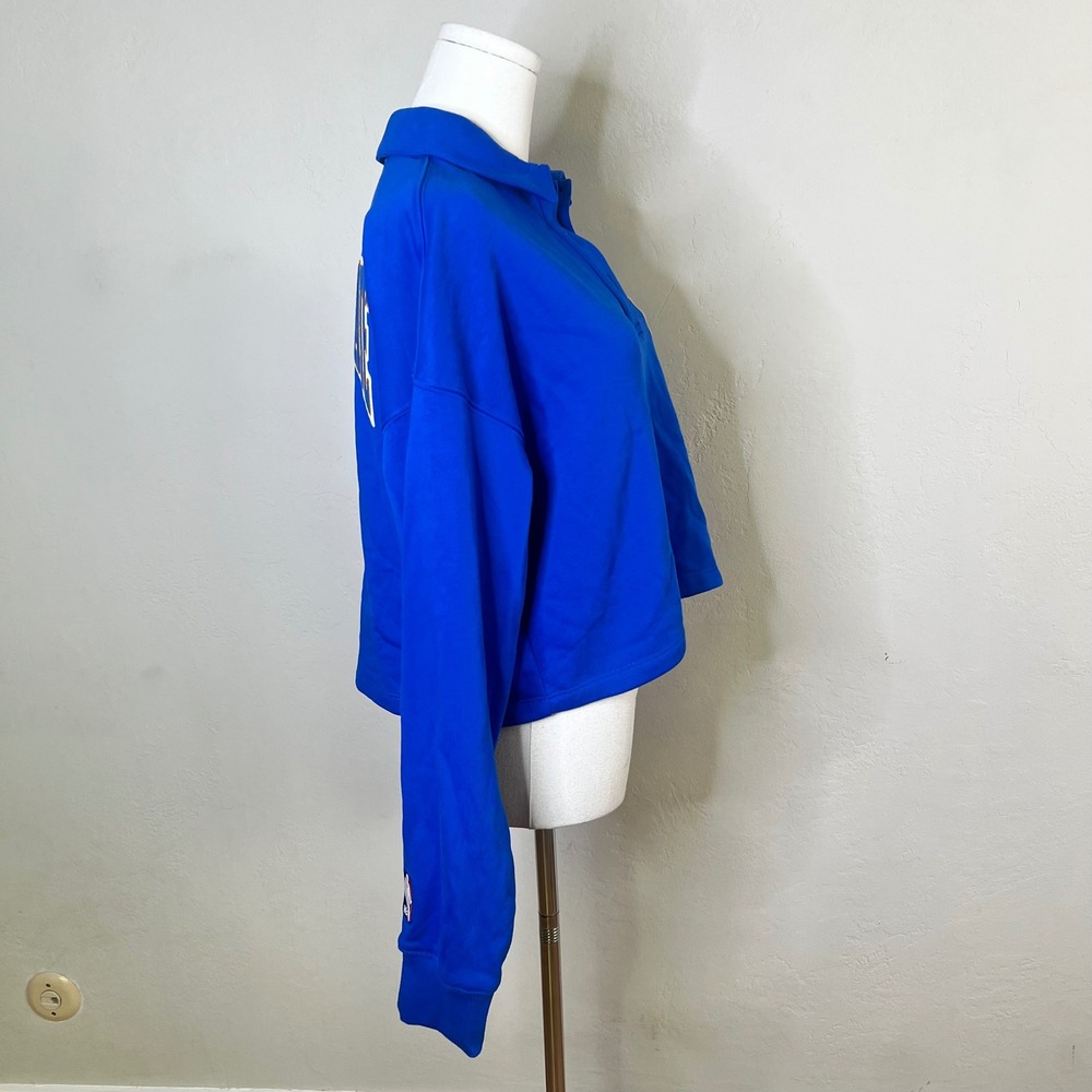 Golden State Warriors Pro Standard NBA Cropped Polo Sweatshirt Women Size S Blue - Picture 5 of 8